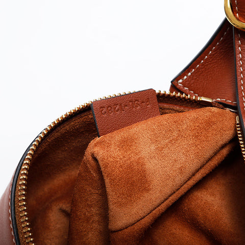 CELINE Leather Romy Shoulder Bag Brown WS20906