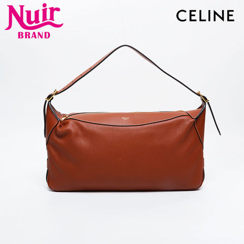CELINE Leather Romy Shoulder Bag Brown WS20906