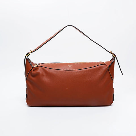 CELINE Leather Romy Shoulder Bag Brown WS20906