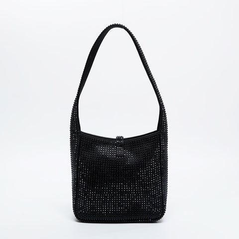 YVES SAINT LAURENT Le 5 A 7 Soft Baby Crystal Handbag black WS20907