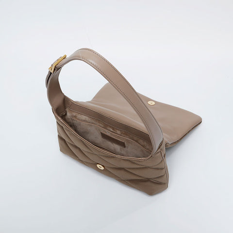 YVES SAINT LAURENT Satin Le 57 quilting Shoulder Bag gold WS20908