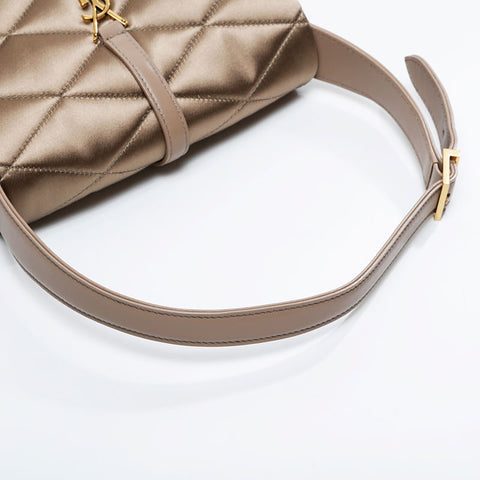YVES SAINT LAURENT Satin Le 57 quilting Shoulder Bag gold WS20908