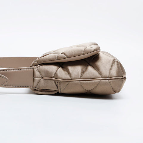 YVES SAINT LAURENT Satin Le 57 quilting Shoulder Bag gold WS20908