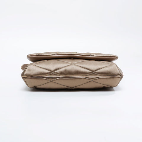 YVES SAINT LAURENT Satin Le 57 quilting Shoulder Bag gold WS20908