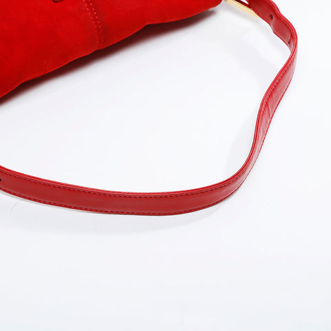 FENDI Suede manma bucket Shoulder Bag Red WS20910