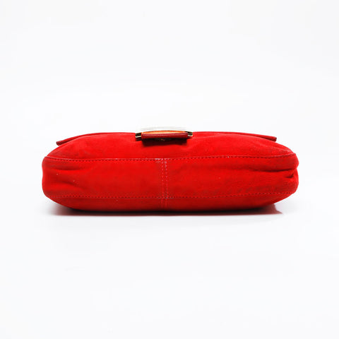 FENDI Suede manma bucket Shoulder Bag Red WS20910