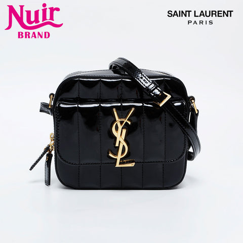 YVES SAINT LAURENT Vicky patent leather camera bag Shoulder Bag black WS20911