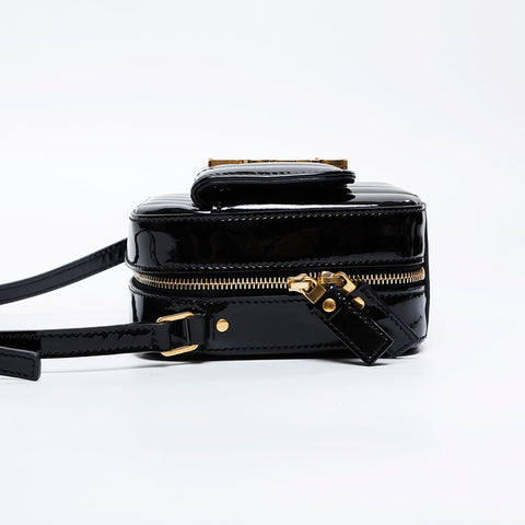 YVES SAINT LAURENT Vicky patent leather camera bag Shoulder Bag black WS20911