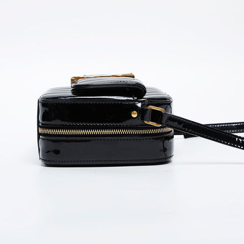 YVES SAINT LAURENT Vicky patent leather camera bag Shoulder Bag black WS20911
