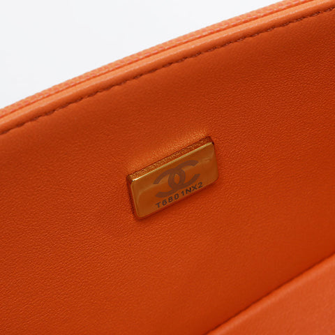 CHANEL Mini Caviar Boy Chanel Shoulder Bag Orange WS20913