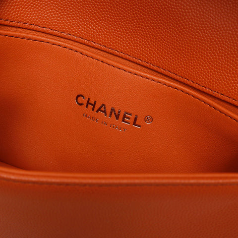 CHANEL Mini Caviar Boy Chanel Shoulder Bag Orange WS20913