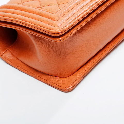 CHANEL Mini Caviar Boy Chanel Shoulder Bag Orange WS20913