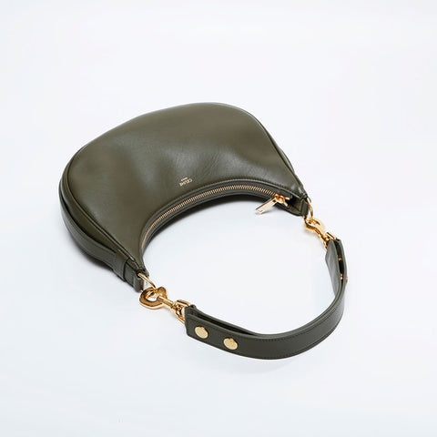 CELINE Leather Ava Hobo Shoulder Bag green WS20915