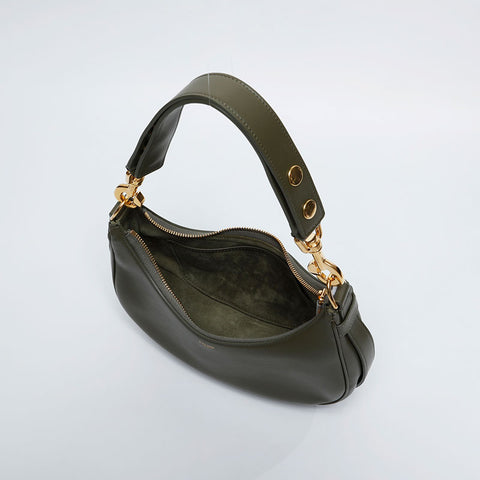 CELINE Leather Ava Hobo Shoulder Bag green WS20915