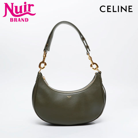 CELINE Leather Ava Hobo Shoulder Bag green WS20915