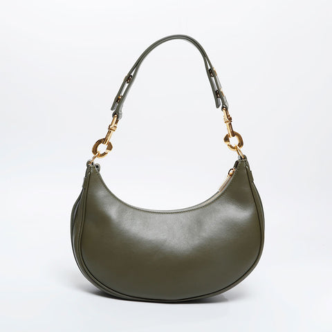 CELINE Leather Ava Hobo Shoulder Bag green WS20915