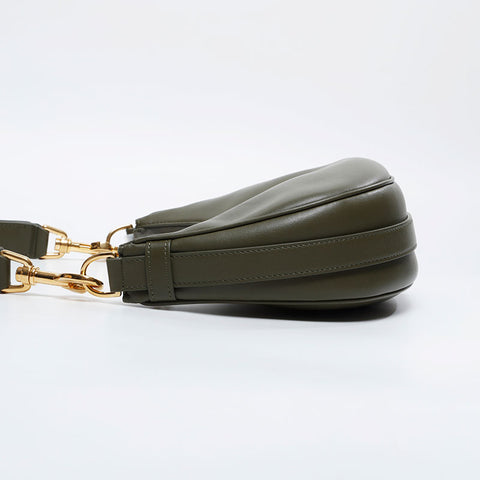 CELINE Leather Ava Hobo Shoulder Bag green WS20915