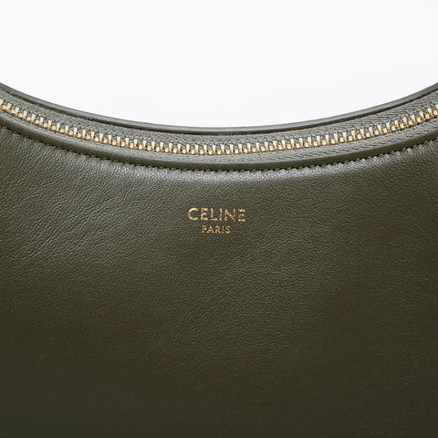CELINE Leather Ava Hobo Shoulder Bag green WS20915