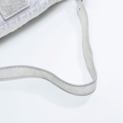 FENDI Zucchino glitter mamma bucket Shoulder Bag white WS20916