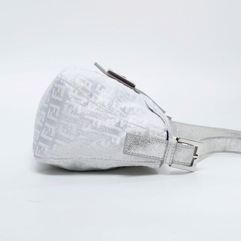 FENDI Zucchino glitter mamma bucket Shoulder Bag white WS20916