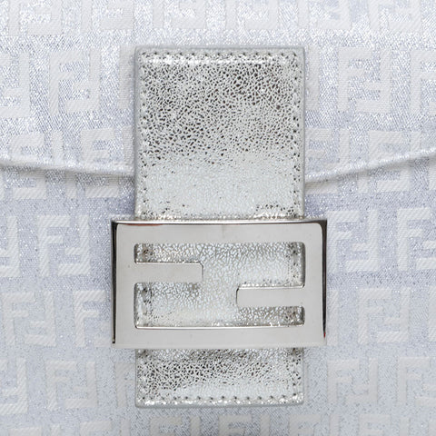 FENDI Zucchino glitter mamma bucket Shoulder Bag white WS20916