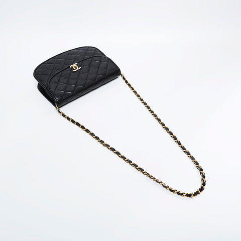 CHANEL 0 series Paris limited round Shoulder Bag black WS20920