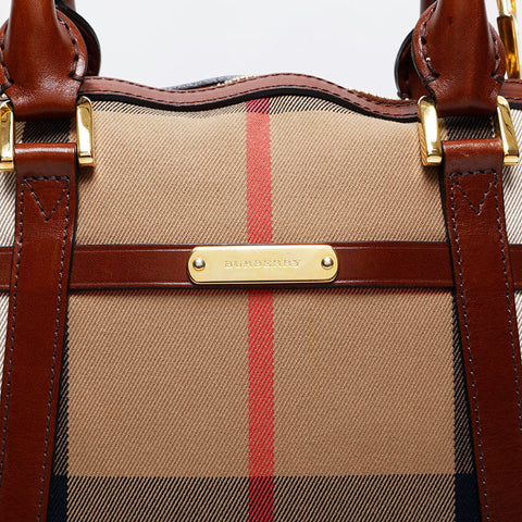 BURBERRY Check 2way Handbag beige WS20922
