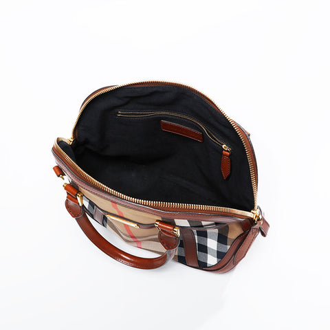 BURBERRY Check 2way Handbag beige WS20922