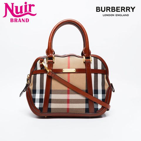 BURBERRY Check 2way Handbag beige WS20922