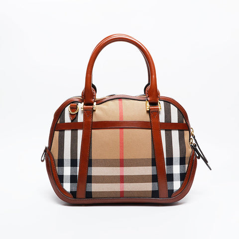 BURBERRY Check 2way Handbag beige WS20922