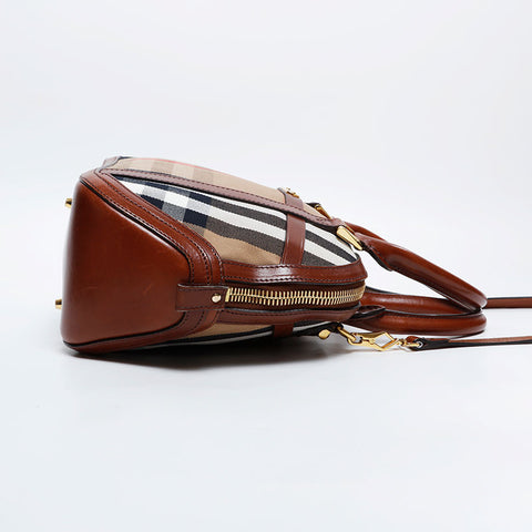 BURBERRY Check 2way Handbag beige WS20922