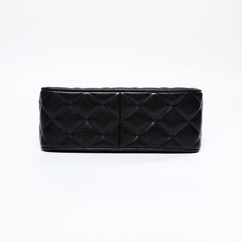 CHANEL No. 3 1994-1999 Caviar Skin Square Matelasse Shoulder Bag black WS20924
