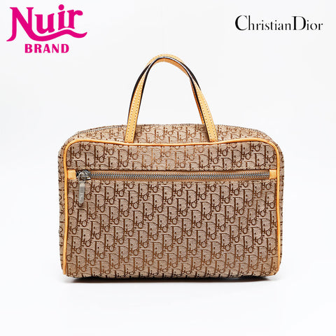 Christian Dior Trotter pouch canvas Handbag beige WS20927