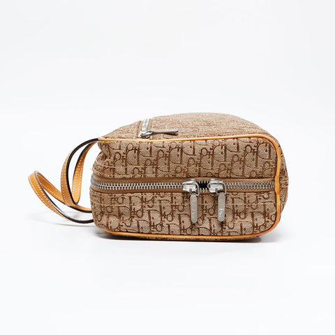 Christian Dior Trotter pouch canvas Handbag beige WS20927