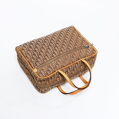 Christian Dior Trotter pouch canvas Handbag beige WS20927