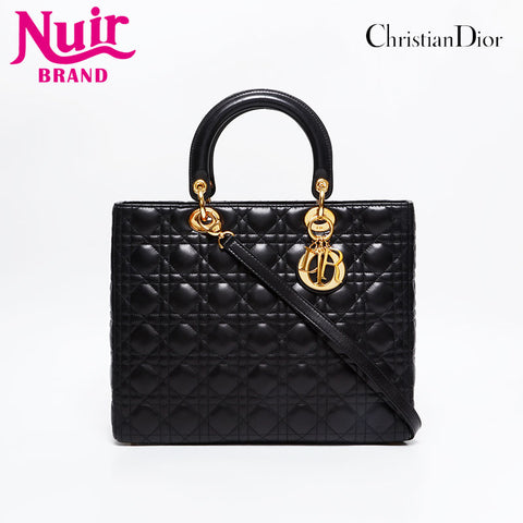 Christian Dior Lady Dior 2way Large Handbag black WS20928