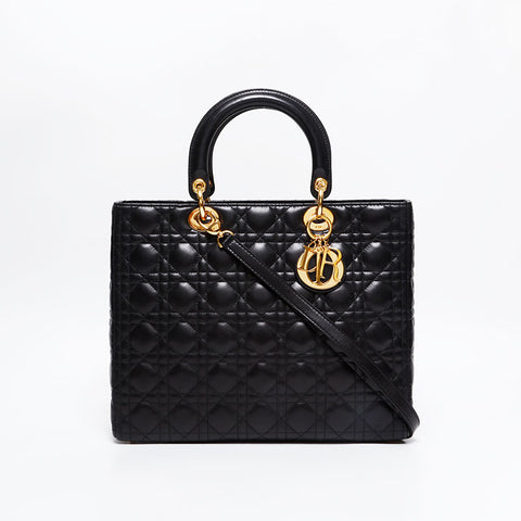 Christian Dior Lady Dior 2way Large Handbag black WS20928