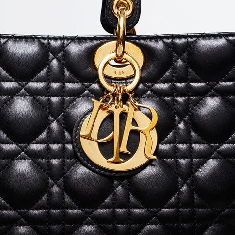 Christian Dior Lady Dior 2way Large Handbag black WS20928