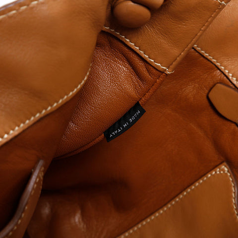 PRADA Leather 2way Handbag beige WS20929