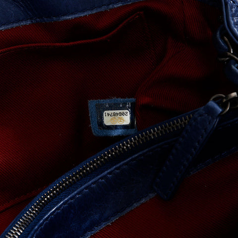 CHANEL Calfskin Matelasse 20s Shoulder Bag Navy WS20931