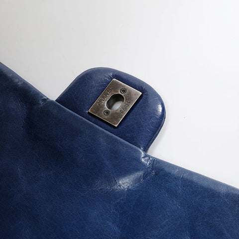 CHANEL Calfskin Matelasse 20s Shoulder Bag Navy WS20931