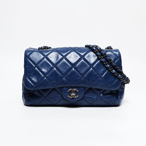 CHANEL Calfskin Matelasse 20s Shoulder Bag Navy WS20931