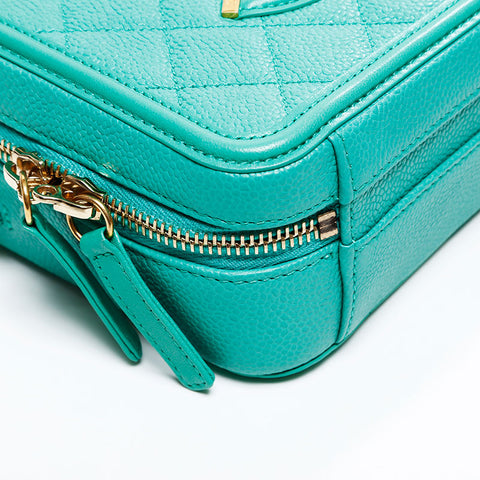 CHANEL CC Filigree Matelasse Mini Vanity 24th Series Shoulder Bag green WS20932