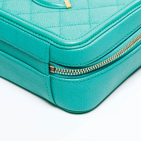 CHANEL CC Filigree Matelasse Mini Vanity 24th Series Shoulder Bag green WS20932