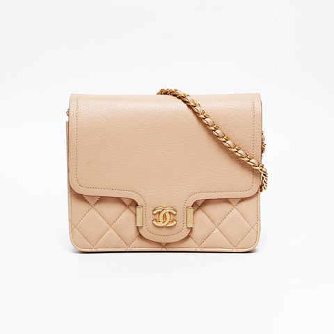 CHANEL CC Matelasse Mini Chain WOC 25th series Shoulder Bag beige WS20933