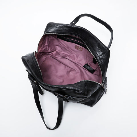 Leather Boston Bag Tote Bag black WS20934