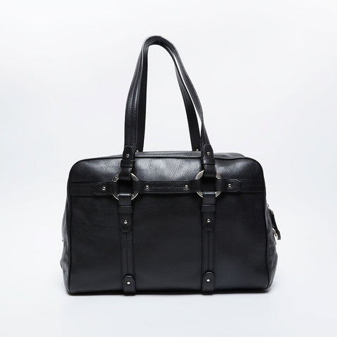 Leather Boston Bag Tote Bag black WS20934