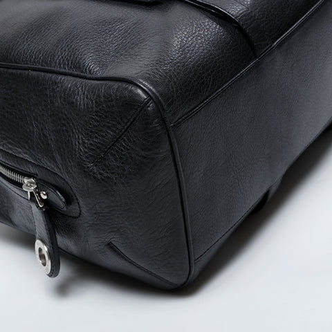 Leather Boston Bag Tote Bag black WS20934