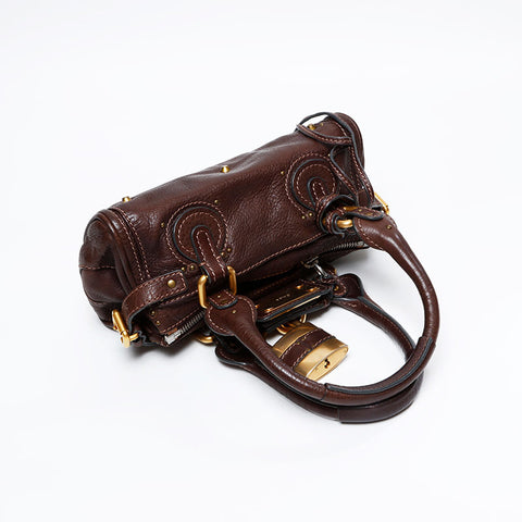 Chloe Leather Paddington Mini Handbag Brown WS20941