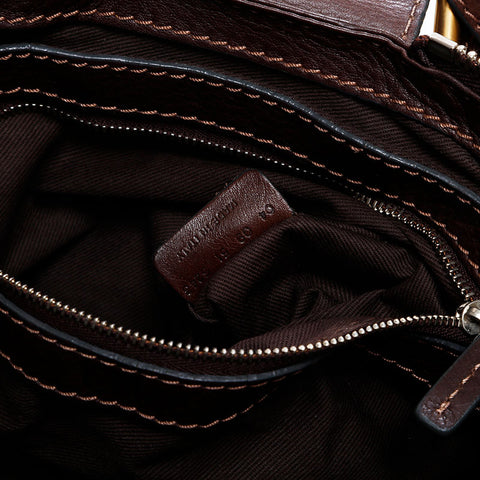Chloe Leather Paddington Mini Handbag Brown WS20941